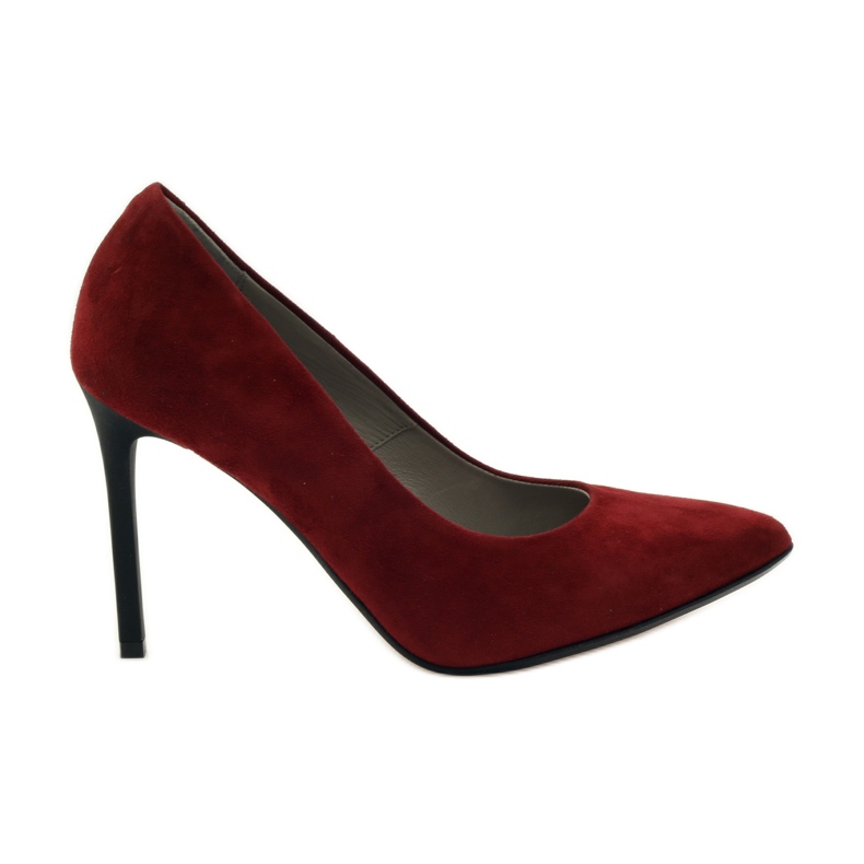 Edeo Women's leather pumps on Szpilka 3162 burgundy red Edeo Women's leather pumps on Szpilka 3162 burgundy red