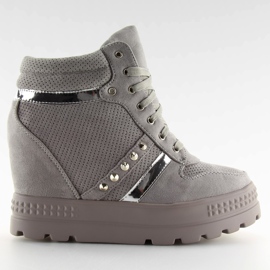 Gray women's sneakers AT-0650-L Gray grey