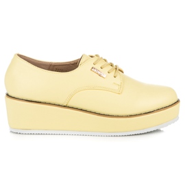 Tied wedge shoes vices yellow