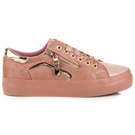 Sneakers On The Platform On The Binding pink Sneakers On The Platform On The Binding pink