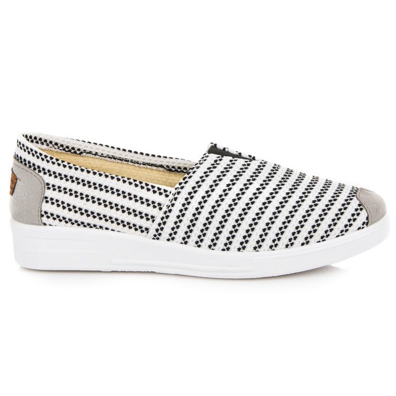 Slip-on sneakers with stripes black white