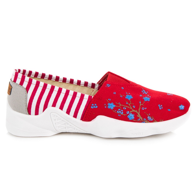 Red slipons with a pattern
