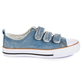 American Club Velcro denim sneakers blue