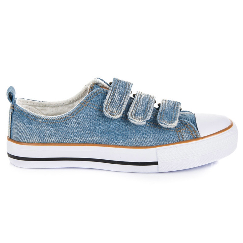 American Club Velcro denim sneakers blue