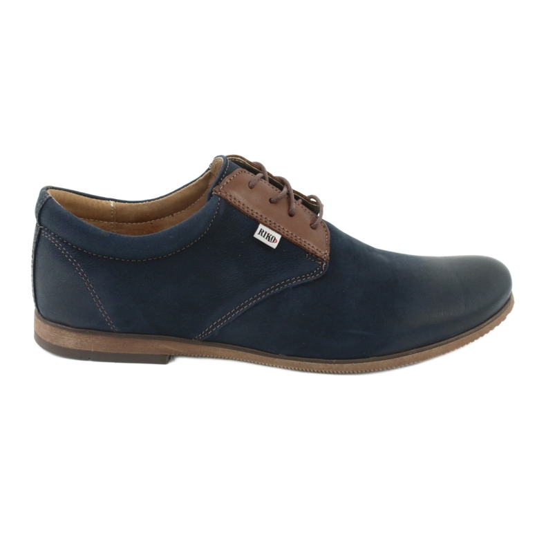 Riko Men's leather shoes 777 navy blue
