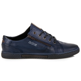 Polbut Men's leather sneakers blue