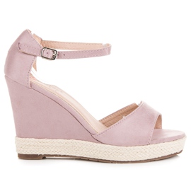 Seastar Suede wedge sandals purple