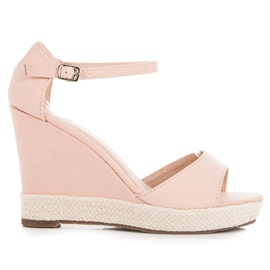 Seastar Suede wedge sandals pink