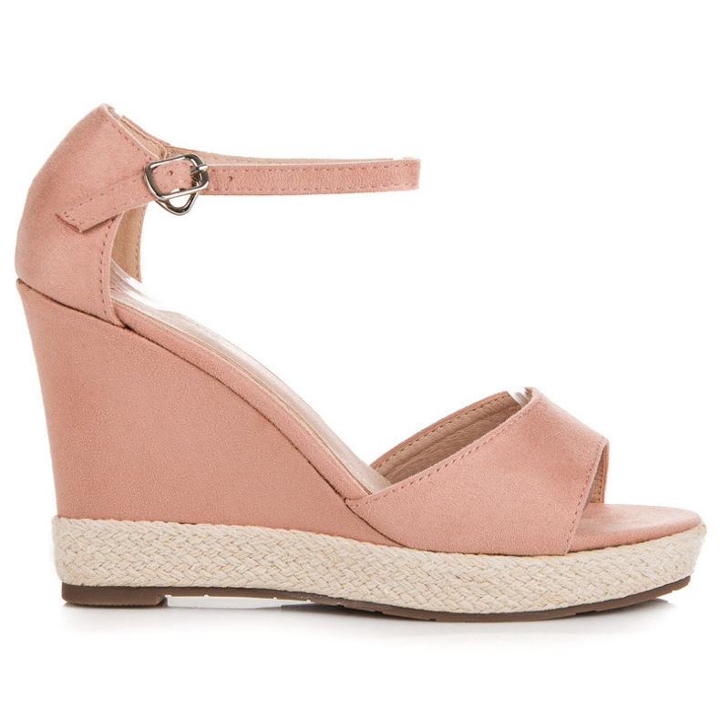 Seastar Suede wedge sandals pink