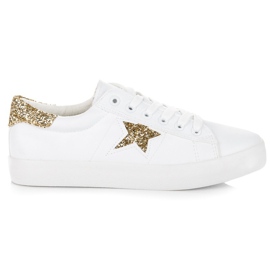 White sneakers with glitter