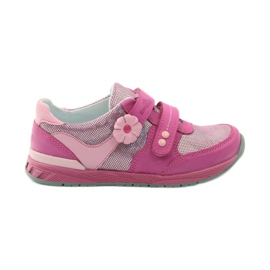 Girls' shoes with a flower Ren But 3265 pink grey