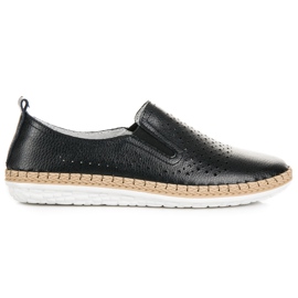 VINCEZA leather espadrilles black
