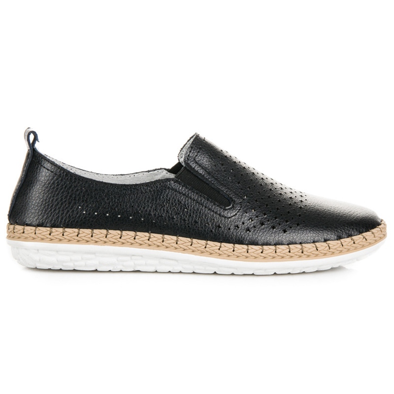 VINCEZA leather espadrilles black