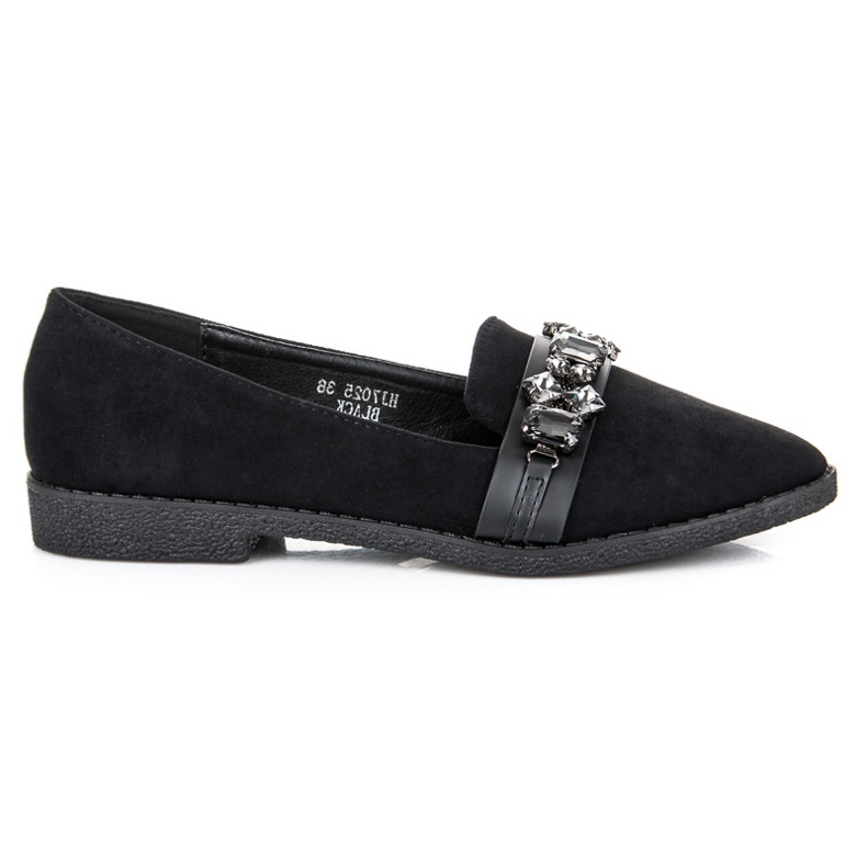 Sweet Shoes Suede loafers with crystals black Sweet Shoes Suede loafers with crystals black