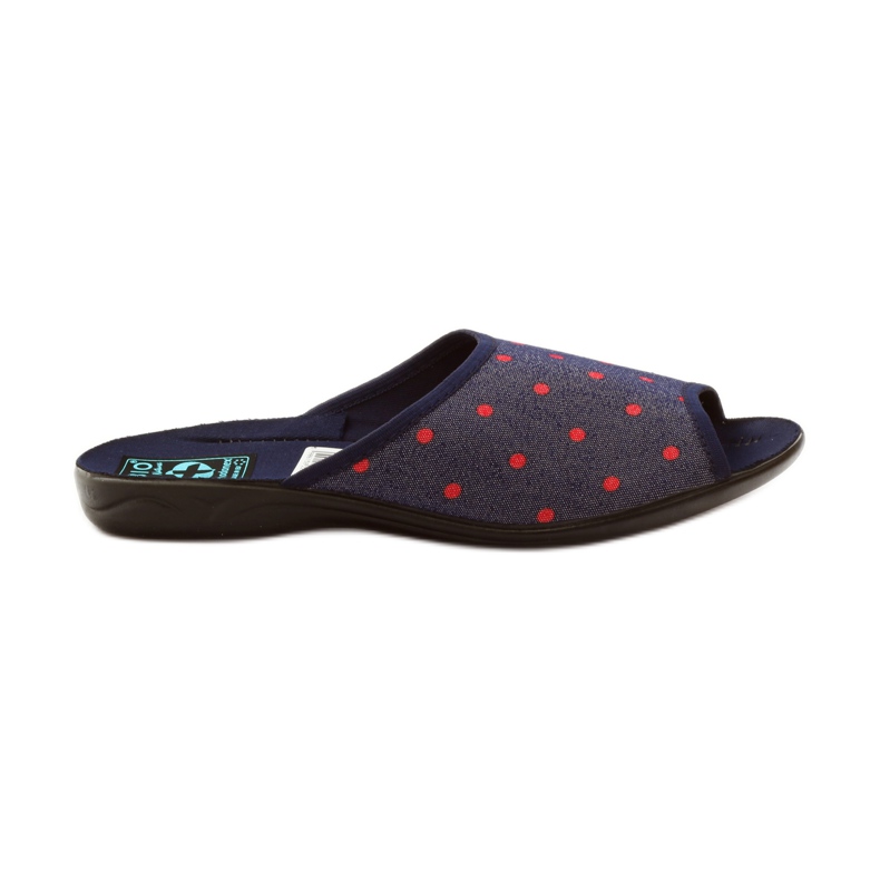 Women's slippers with dots Adanex navy blue red