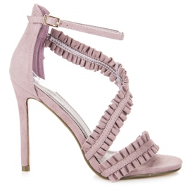 Seastar High Heels Sandals With Frill purple