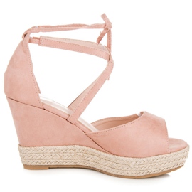 Seastar Tied espadrilles on the wedge pink