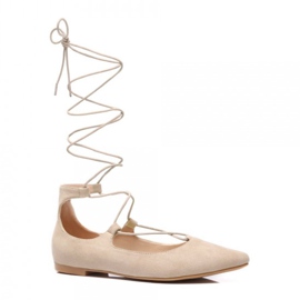Vices Pastel tied ballerinas brown
