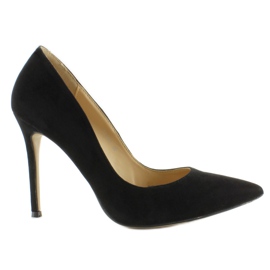 Suede Pumps On A High Heel 5438 Black Ii-Gat