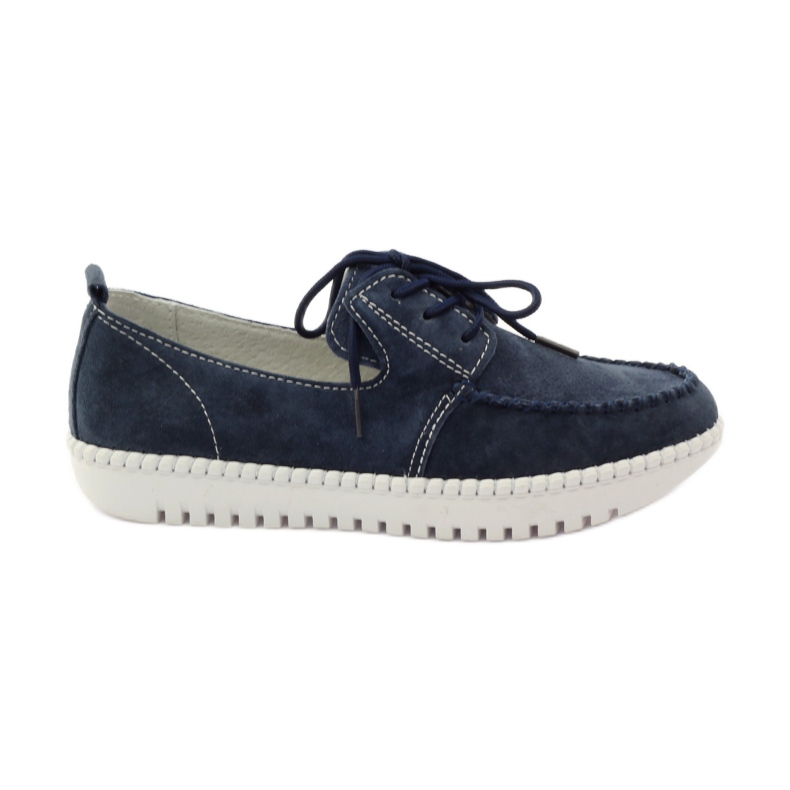 Leather Creepers shoes Filippo 020 navy blue