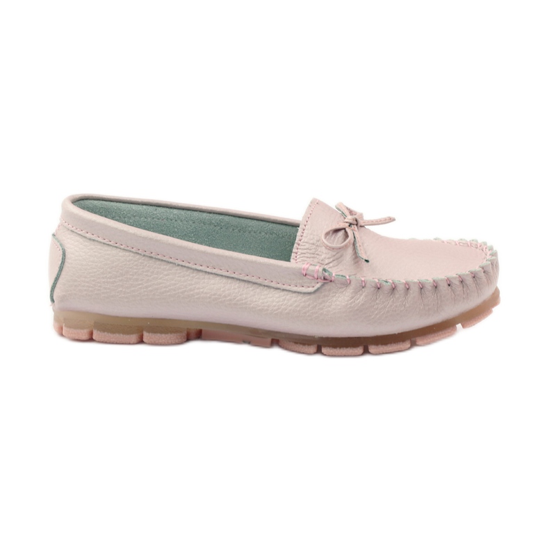 Leather loafers with a bow Filippo 004 pink