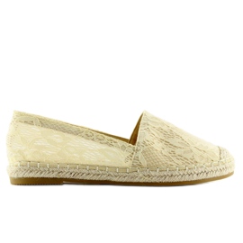 Beige lace espadrilles BB15P Beige