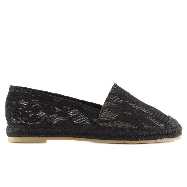 Black Lace Espadrilles BB15P Black