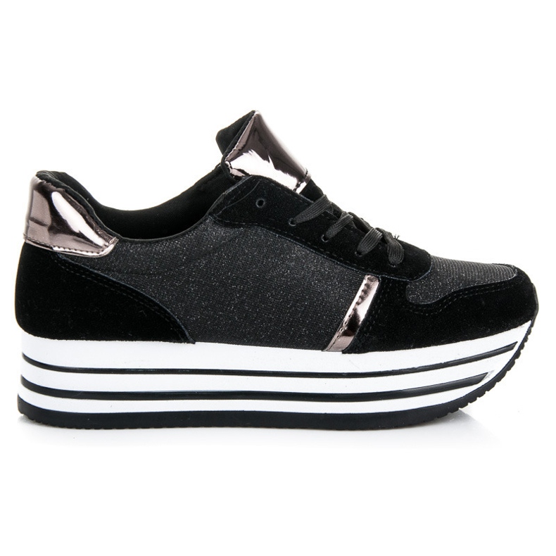 Platform sports shoes black