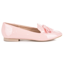 VICES lacquered loafers pink