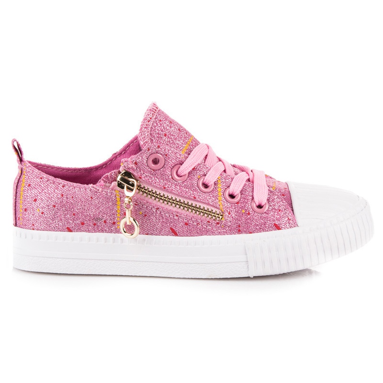 Shiny children's sneakers pink