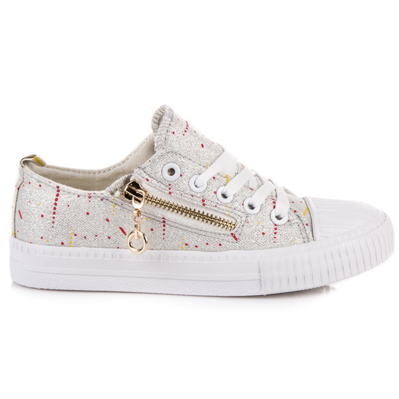 Shiny children's sneakers grey