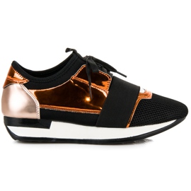 Fashion sports shoes black yellow