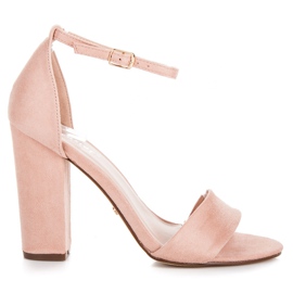 Seastar Suede sandals on a post pink Seastar Suede sandals on a post pink