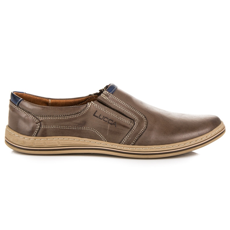 Slip-on lucca leather shoes brown