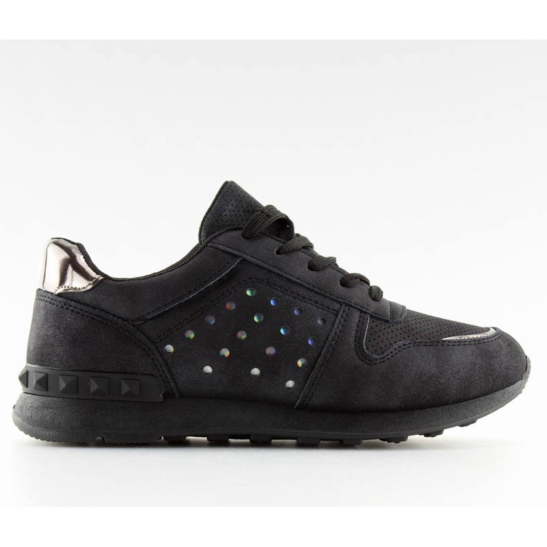 Black sports shoes for women SU12P Black grey