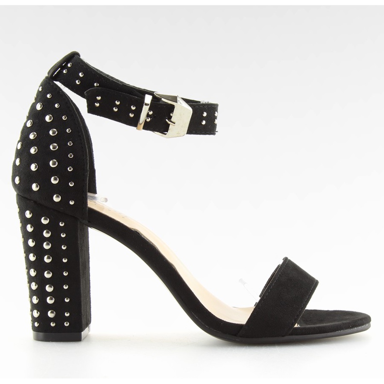 Black black sandals with high heels