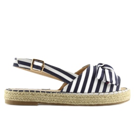 Sandals espadrilles with navy blue stripes