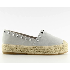 Silver espadrilles 8333 silver grey