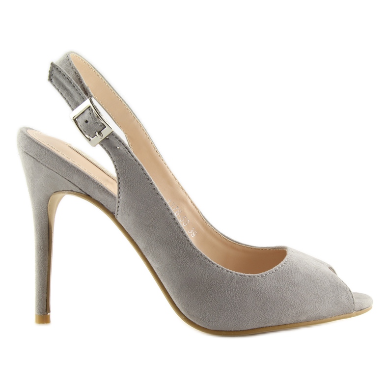 Pumps on a heel open gray gray grey