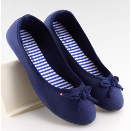 Women's navy blue ballerinas T141 navy