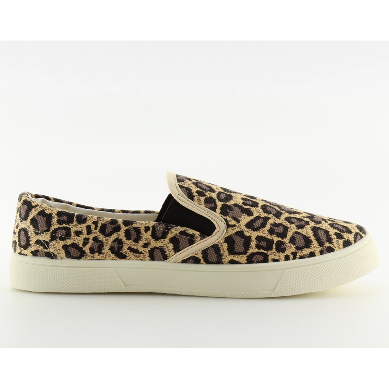 Slip-on soft 7TX-TJ85392 leopard fabric brown