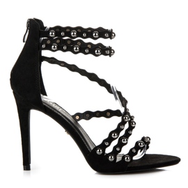 Seastar High Heels Sandals Fastened With A Zipper black Seastar High Heels Sandals Fastened With A Zipper black