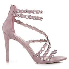 Seastar High Heels Sandals Fastened With A Zipper purple