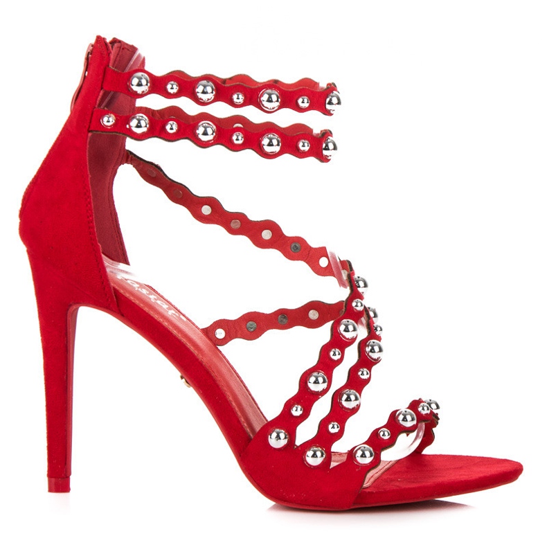 Seastar High Heels Sandals Fastened With A Zipper red