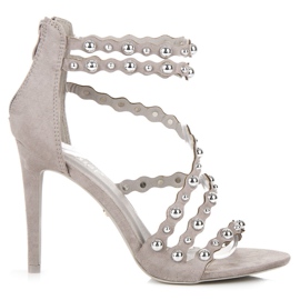Seastar High Heels Sandals Fastened With A Zipper grey Seastar High Heels Sandals Fastened With A Zipper grey