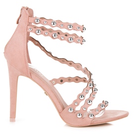 Seastar Sandals high heels with a zipper pink