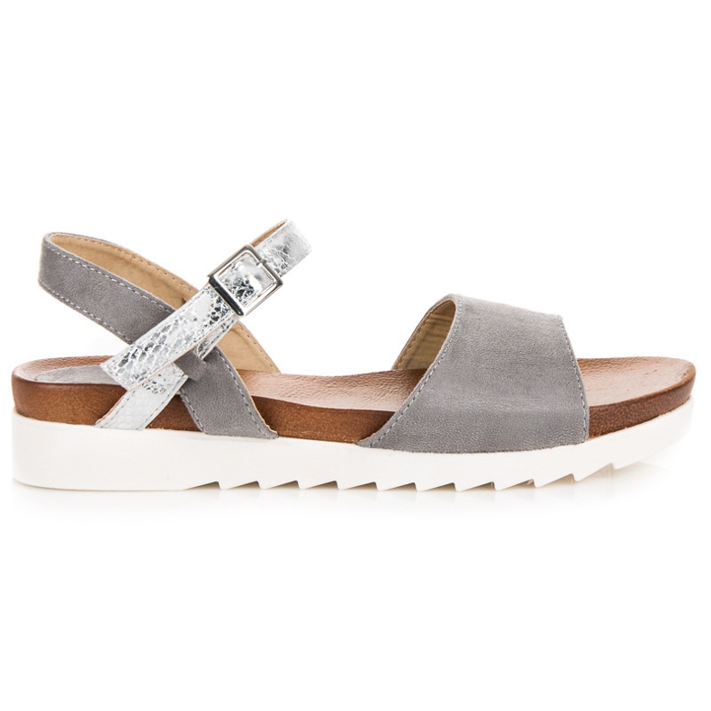Suede flat vinceza sandals grey