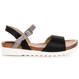 Suede flat vinceza sandals black