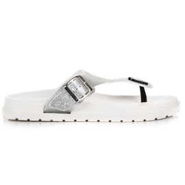 Silver vinceza slippers grey