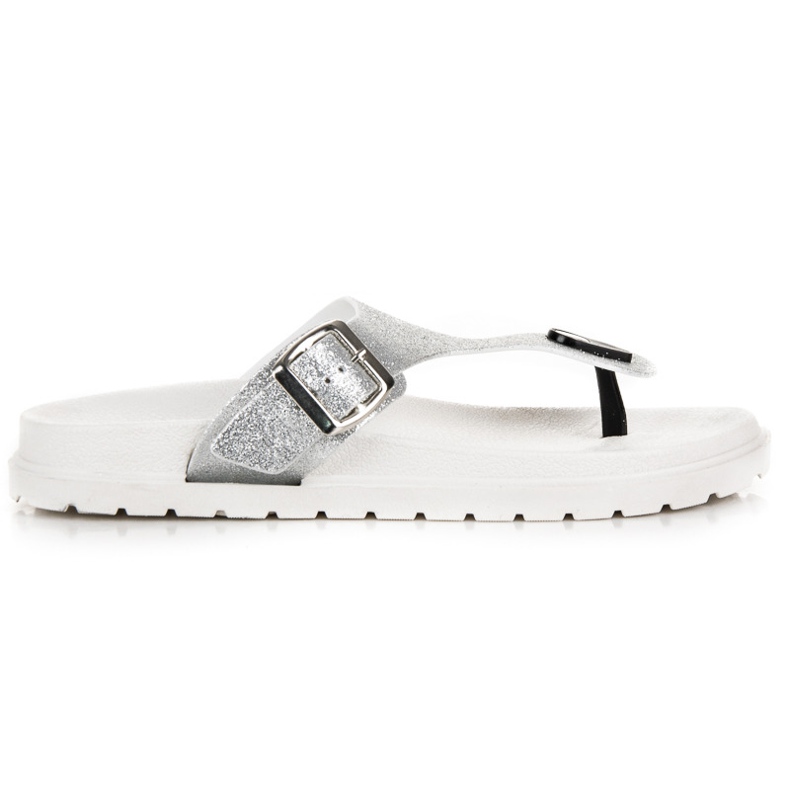 Silver vinceza slippers grey